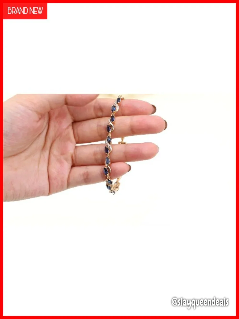 Tennis Eternity Bracelet, Cubic Zirconia, 18K Gold Plated Hypoallergenic, 7.48